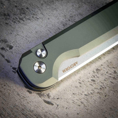 Arcform Slimfoot Auto OD Green Anodize Stonewash 3.1" 154CM Bade (USA) - NORTH RIVER OUTDOORS