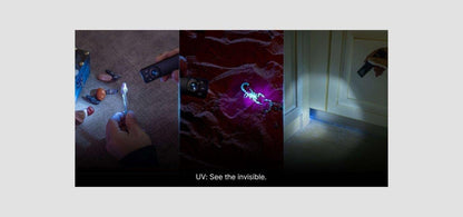 Arkfeld Pro Flashlight with LED Light, UV and Laser Flashlight 1300 Max Lumens - NORTH RIVER OUTDOORS