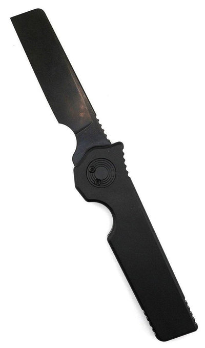 Asheville Steel Paragon Razor DLC Straight Edge Gravity Knife S35VN DLC Black Handle (USA) - NORTH RIVER OUTDOORS