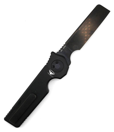 Asheville Steel Paragon Razor DLC Straight Edge Gravity Knife S35VN DLC Black Handle (USA) - NORTH RIVER OUTDOORS