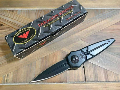 Asheville Steel Paragon Warlock Dagger Grind Black S30V (USA) - NORTH RIVER OUTDOORS