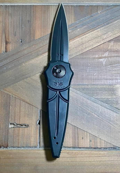 Asheville Steel Paragon Warlock Dagger Grind Black S30V (USA) - NORTH RIVER OUTDOORS