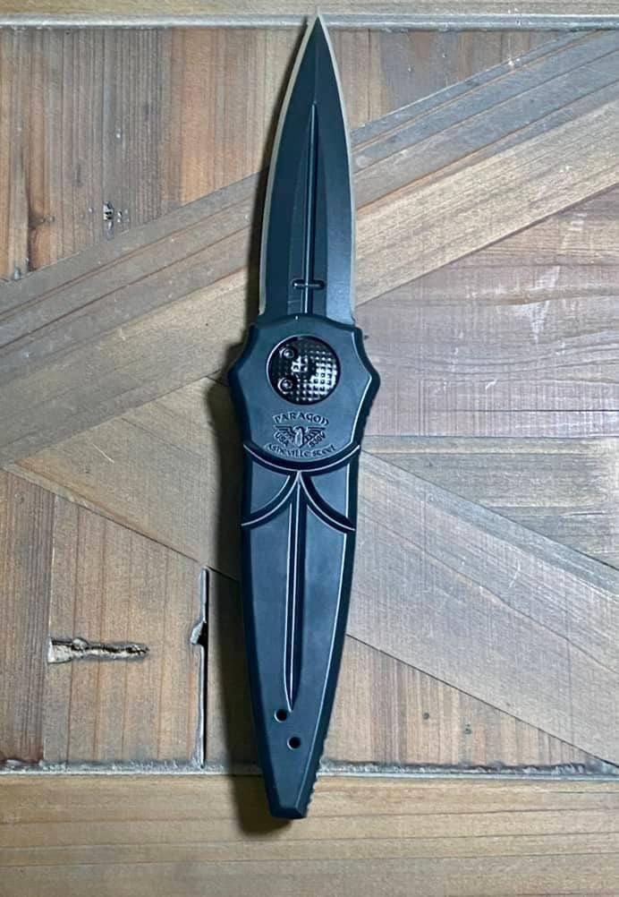 Asheville Steel Paragon Warlock Dagger Grind Black S30V (USA) - NORTH RIVER OUTDOORS