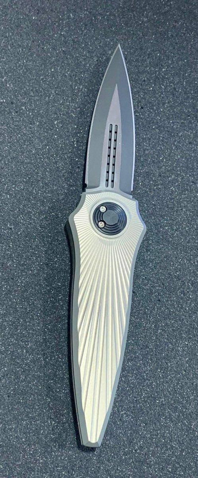 Asheville Steel Paragon Warlock-X Gen-2 Gravity Knife Star Burst Gray Cerakote (3.9" Black) - NORTH RIVER OUTDOORS