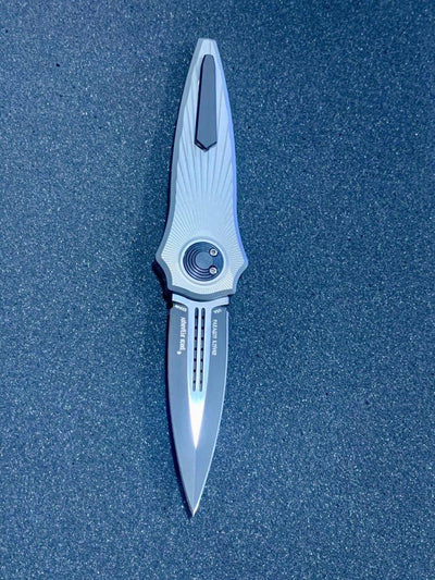 Asheville Steel Paragon Warlock-X Gen-2 Gravity Knife Star Burst Gray Cerakote (3.9" Black) - NORTH RIVER OUTDOORS