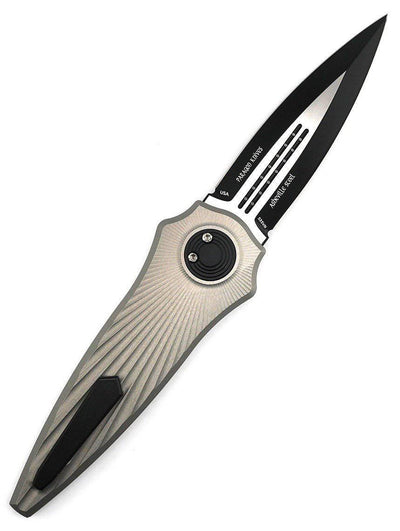 Asheville Steel Paragon Warlock-X Gen-2 Gravity Knife Star Burst Handle Two Tone Black Blade (USA) - NORTH RIVER OUTDOORS