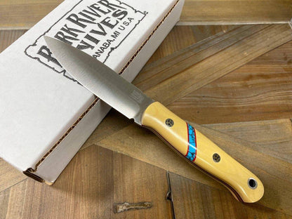 Bark River Bushcraft Scout Knife MagnaCut Antique Ivory Micarta Handles (USA) - NORTH RIVER OUTDOORS