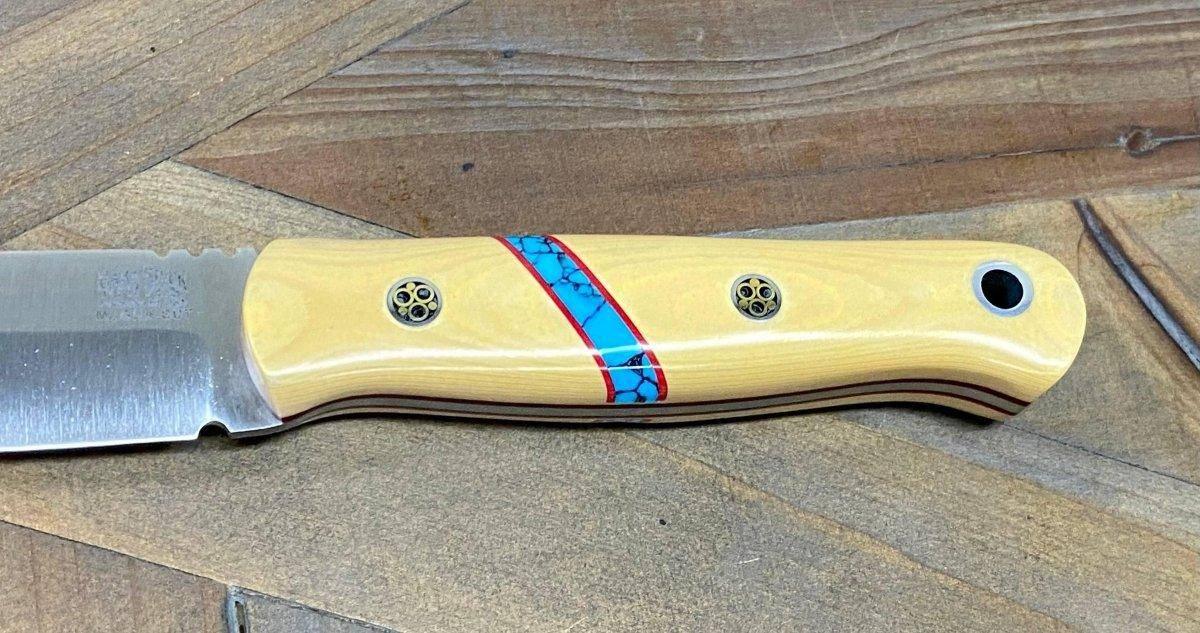 Bark River Bushcraft Scout Knife MagnaCut Antique Ivory Micarta Handles (USA) - NORTH RIVER OUTDOORS