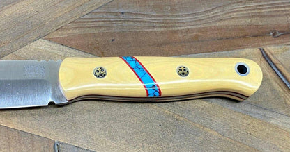 Bark River Bushcraft Scout Knife MagnaCut Antique Ivory Micarta Handles (USA) - NORTH RIVER OUTDOORS