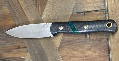 Bark River Bushcraft Scout Knife MagnaCut Carbon Fiber Mosaic Pins (USA) - NORTH RIVER OUTDOORS