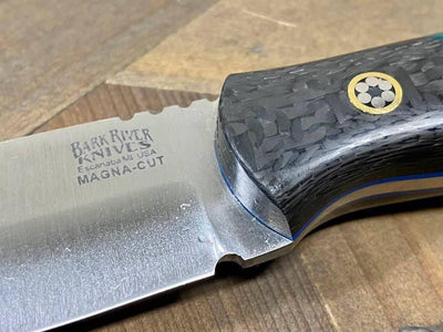 Bark River Bushcraft Scout Knife MagnaCut Carbon Fiber Mosaic Pins (USA) - NORTH RIVER OUTDOORS