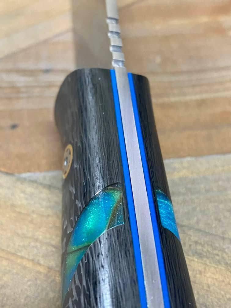 Bark River Bushcraft Scout Knife MagnaCut Carbon Fiber Mosaic Pins (USA) - NORTH RIVER OUTDOORS