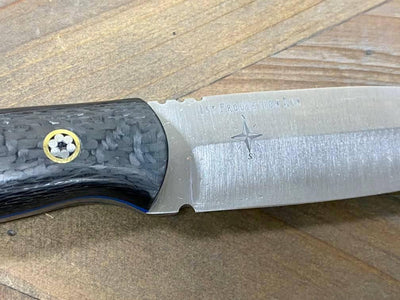 Bark River Bushcraft Scout Knife MagnaCut Carbon Fiber Mosaic Pins (USA) - NORTH RIVER OUTDOORS