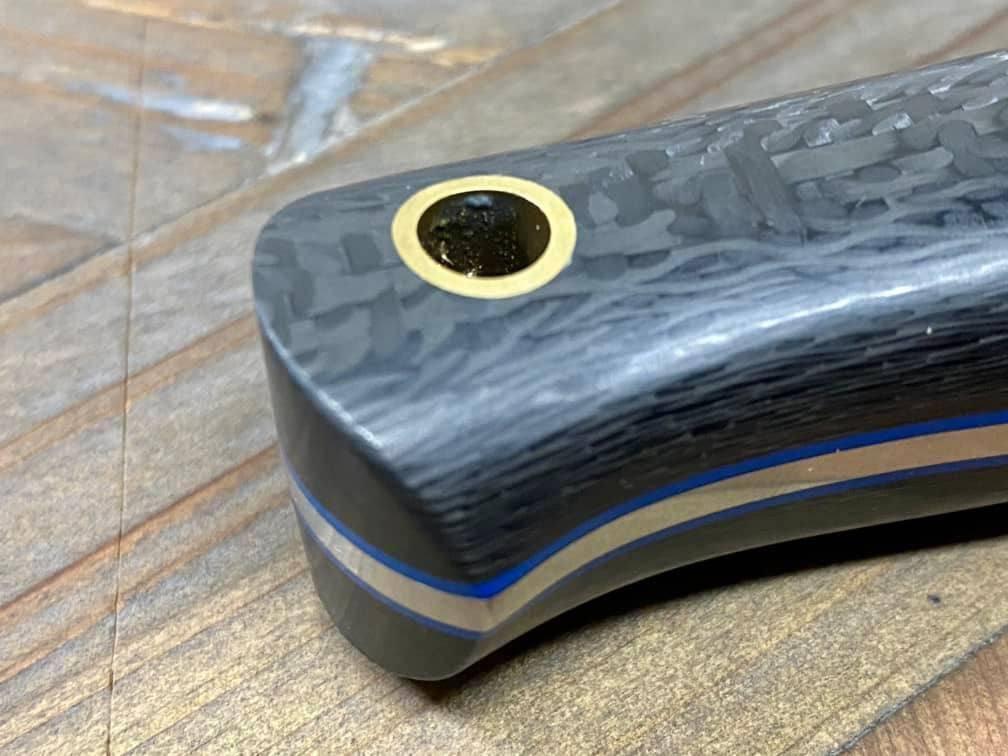 Bark River Bushcraft Scout Knife MagnaCut Carbon Fiber Mosaic Pins (USA) - NORTH RIVER OUTDOORS