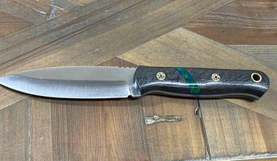 Bark River Bushcraft Scout Knife MagnaCut Carbon Fiber Mosaic Pins (USA) - NORTH RIVER OUTDOORS
