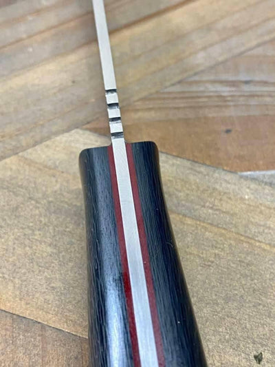 Bark River Bushcraft Scout Knife MagnaCut Carbon Fiber Red Liners Mosaic Pins (USA) - NORTH RIVER OUTDOORS