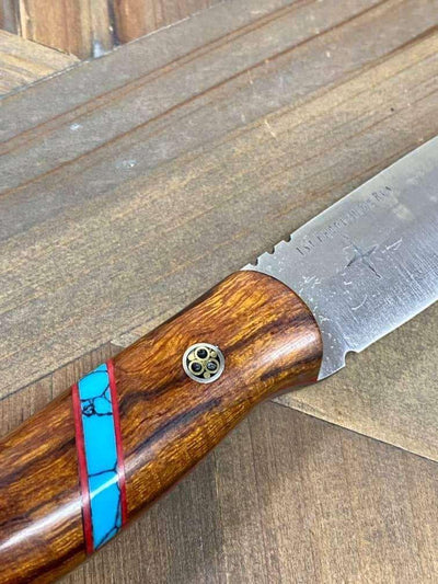 Bark River Bushcraft Scout Knife MagnaCut Desert Ironwood Red Liners Mosaic Pins (USA) - NORTH RIVER OUTDOORS