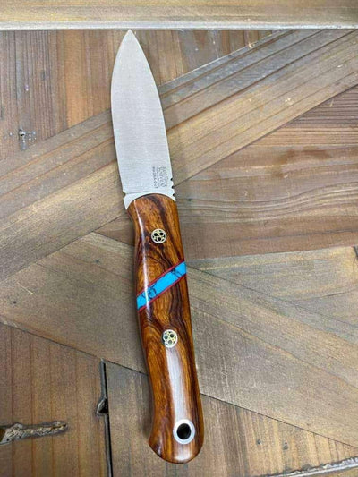 Bark River Bushcraft Scout Knife MagnaCut Desert Ironwood Red Liners Mosaic Pins (USA) - NORTH RIVER OUTDOORS