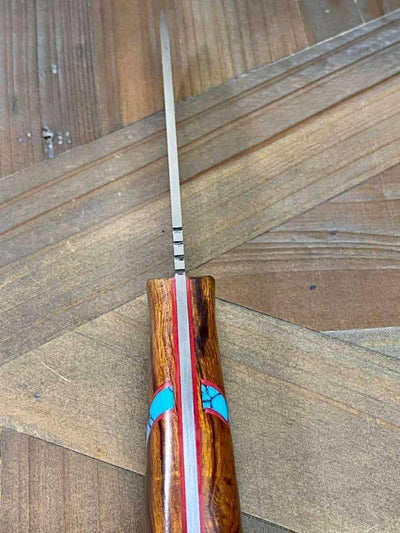 Bark River Bushcraft Scout Knife MagnaCut Desert Ironwood Red Liners Mosaic Pins (USA) - NORTH RIVER OUTDOORS