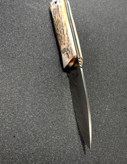 Bark River Bushcraft Scout Knife MagnaCut Elk Handles Black Liners Mosaic Pins (USA) - NORTH RIVER OUTDOORS