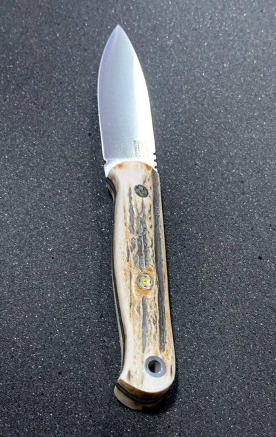 Bark River Bushcraft Scout Knife MagnaCut Elk Handles Black Liners Mosaic Pins (USA) - NORTH RIVER OUTDOORS