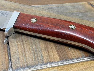 Bark River Classic Drop Point Hunter Knife S45VN Bloodwood Maple Burl Mosaic Pins - NORTH RIVER OUTDOORS