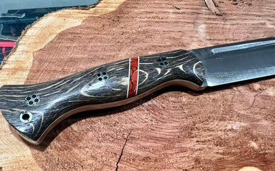 Bark River Cub 3V Bog Oak Knife Dino Bone Spacer White Liners Mosaic Pins (USA) - NORTH RIVER OUTDOORS
