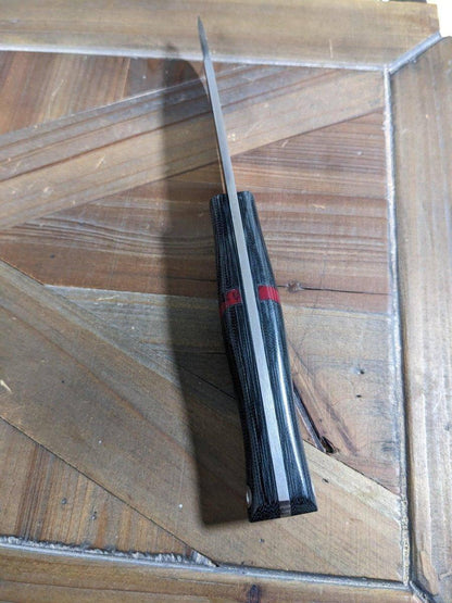 Bark River Fox River EXT-1 MagnaCut Black Canvas Micarta Bloody Basin Spacer Mosaic Pins (USA) - NORTH RIVER OUTDOORS