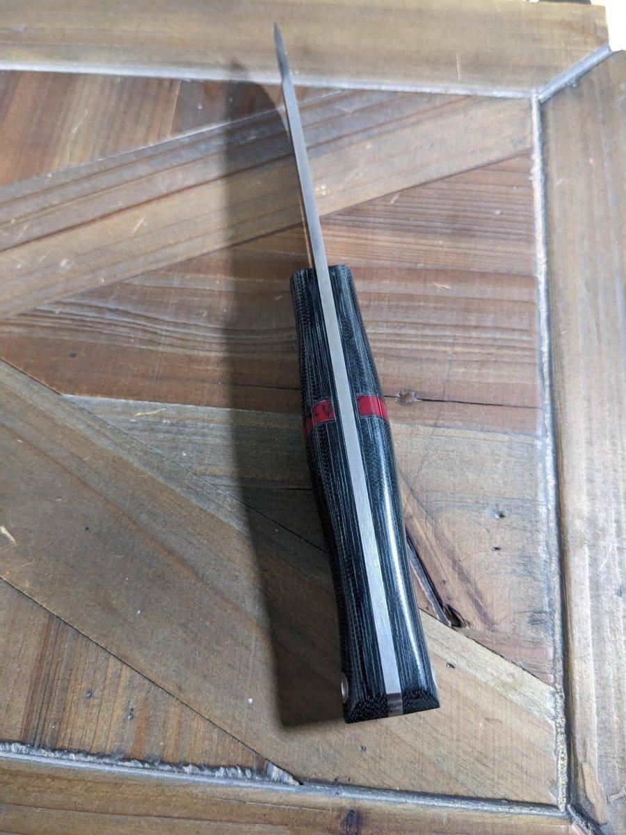 Bark River Fox River EXT-1 MagnaCut Black Canvas Micarta Bloody Basin Spacer Mosaic Pins (USA) - NORTH RIVER OUTDOORS