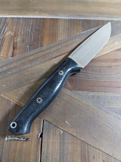 Bark River Fox River EXT-1 MagnaCut Black Canvas Micarta Blue Liners Mosaic Pins (USA) - NORTH RIVER OUTDOORS