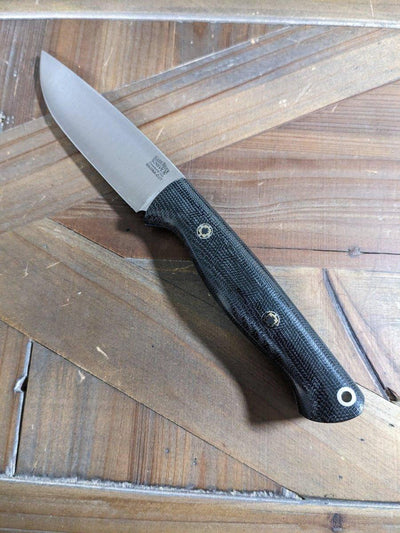 Bark River Fox River EXT-1 MagnaCut Black Canvas Micarta Blue Liners Mosaic Pins (USA) - NORTH RIVER OUTDOORS