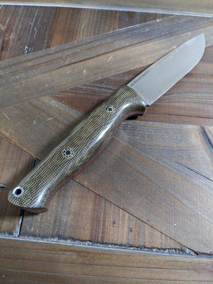 Bark River Fox River EXT-1 MagnaCut Green Canvas Micarta Red Liners Mosaic Pins (USA) - NORTH RIVER OUTDOORS