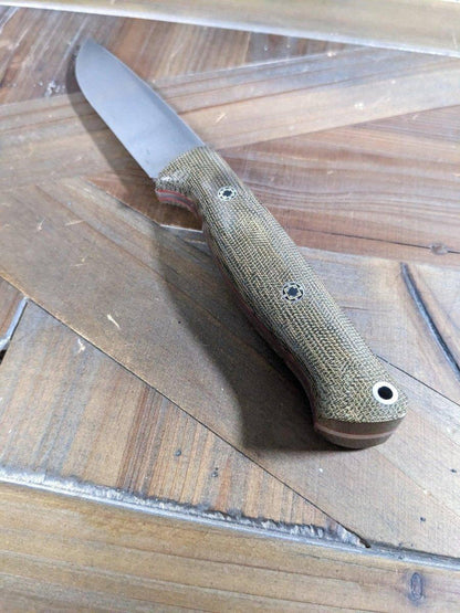 Bark River Fox River EXT-1 MagnaCut Green Canvas Micarta Red Liners Mosaic Pins (USA) - NORTH RIVER OUTDOORS