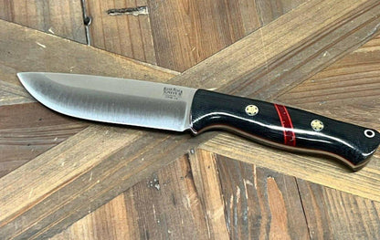Bark River Fox River EXT-2 LT 3V Black Canvas Micarta Bloody Basin Spacer Red Liners Mosaic Pins (USA) - NORTH RIVER OUTDOORS