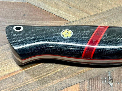 Bark River Fox River EXT-2 LT 3V Black Canvas Micarta Bloody Basin Spacer Red Liners Mosaic Pins (USA) - NORTH RIVER OUTDOORS