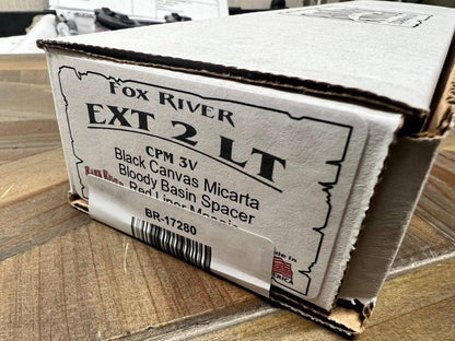 Bark River Fox River EXT-2 LT 3V Black Canvas Micarta Bloody Basin Spacer Red Liners Mosaic Pins (USA) - NORTH RIVER OUTDOORS