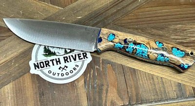 Bark River Fox River EXT-2 LT 3V Blue Cholla Cactus Turquoise Red Liners Mosaic Pins (USA) - NORTH RIVER OUTDOORS