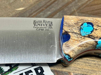 Bark River Fox River EXT-2 LT 3V Blue Cholla Cactus Turquoise Red Liners Mosaic Pins (USA) - NORTH RIVER OUTDOORS