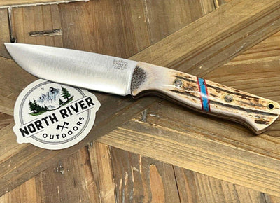 Bark River Fox River EXT-2 LT 3V Elk Turquoise Spacer Red Liners Mosaic Pins (USA) - NORTH RIVER OUTDOORS