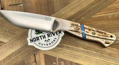 Bark River Fox River EXT-2 LT 3V Elk Turquoise Spacer Red Liners Mosaic Pins (USA) - NORTH RIVER OUTDOORS