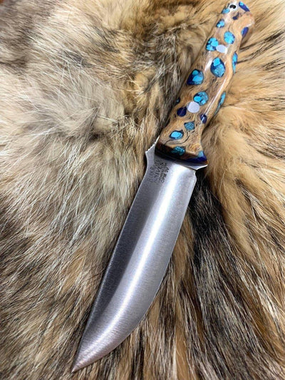 Bark River Gunny CPM 3V Knife w/ Blue Cholla Cactus - Turquoise - NORTH RIVER OUTDOORS