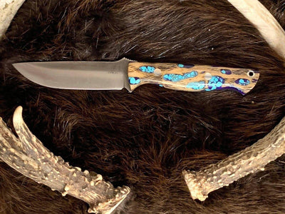Bark River Gunny CPM 3V Knife w/ Blue Cholla Cactus - Turquoise - NORTH RIVER OUTDOORS
