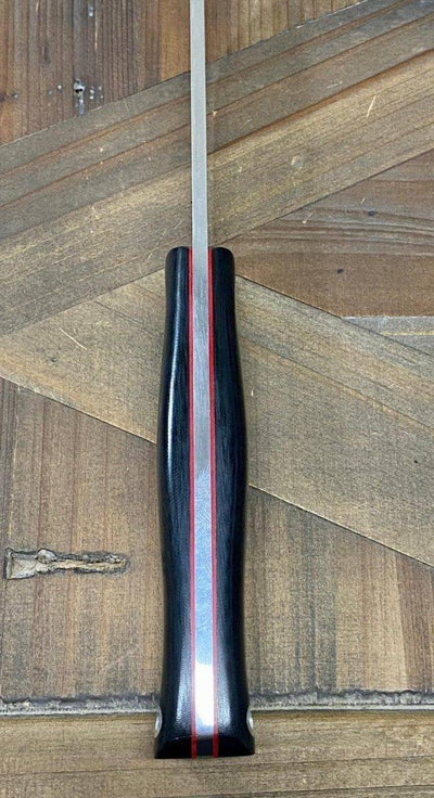 Bark River Gunny Scandi CPM 3V Black Linen Micarta, Red Liners, Mosaic Pins - NORTH RIVER OUTDOORS
