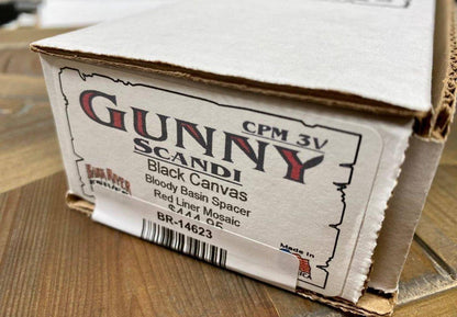 Bark River Gunny Scandi CPM 3V Black Micarta, Bloody Basin Spacer, Red Liners, Mosaic Pins - NORTH RIVER OUTDOORS