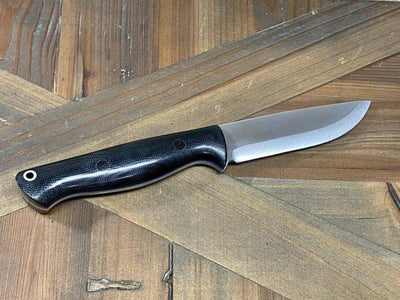 Bark River Gunny Scandi CPM 3V Black Micarta, Blue Liners, Black Pins - NORTH RIVER OUTDOORS