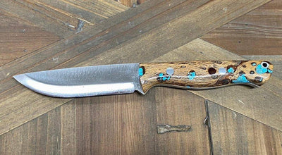 Bark River Gunny Scandi CPM 3V Cholla Cactus with Turquoise - White Liners - NORTH RIVER OUTDOORS