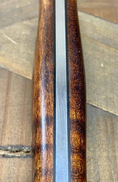 Bark River Gunny Scandi CPM 3V Dark Curly Maple, Black Liners, Mosaic Pins - NORTH RIVER OUTDOORS