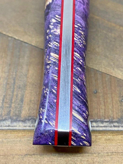 Bark River Gunny Scandi CPM 3V Galaxy Maple Burl, Red Liner, Mosiac Pins - NORTH RIVER OUTDOORS