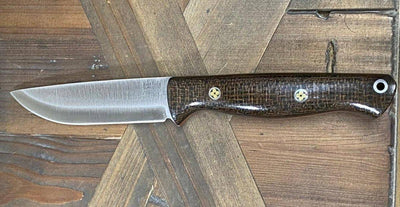 Bark River Gunny Scandi CPM 3V OD Green Burlap, Orange Liners, Mosaic Pins - NORTH RIVER OUTDOORS