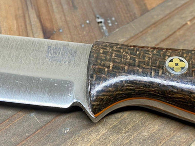 Bark River Gunny Scandi CPM 3V OD Green Burlap, Orange Liners, Mosaic Pins - NORTH RIVER OUTDOORS